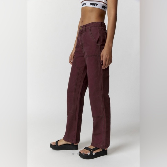 NWT Urban Outfitters BDG Maroon Chocolate Canvas Carpenter Pant Sz 29 - Picture 3 of 7